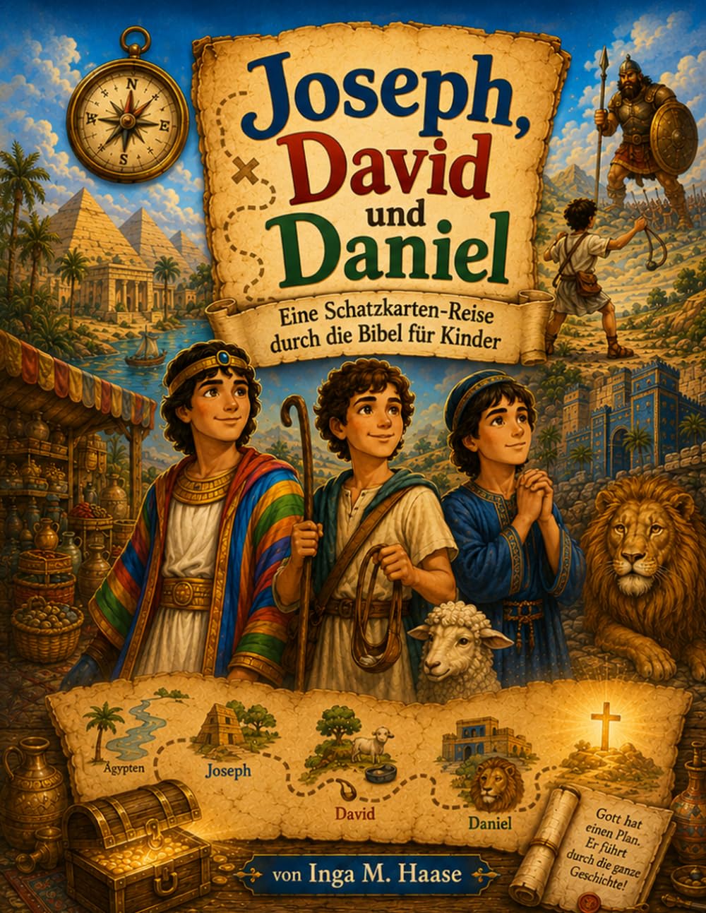 Joseph, David und Daniel: Eine Schatzkarten-Reise durch die Bibel für Kinder