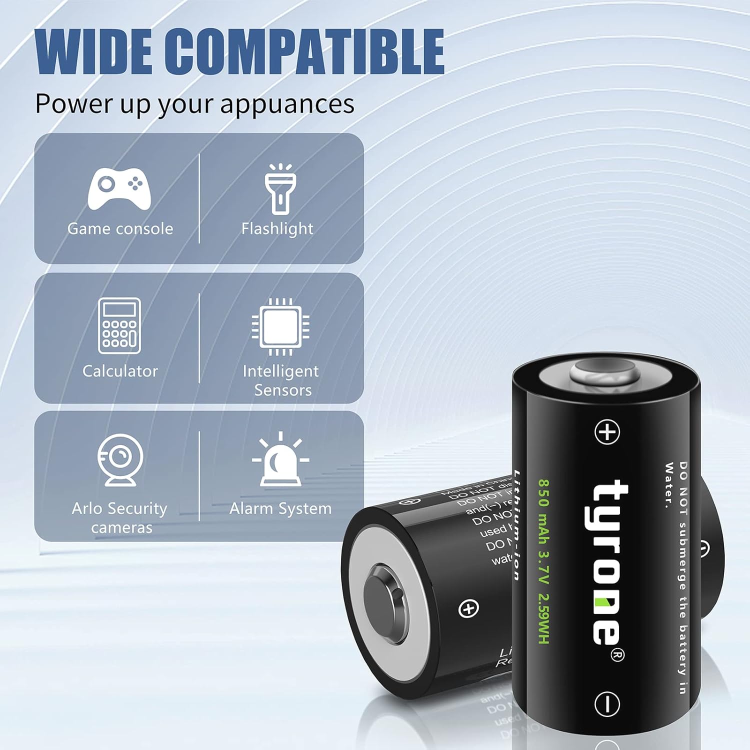 Buy tyrone CR123 Rechargeable Batteries, 4Pack CR123A Lithium