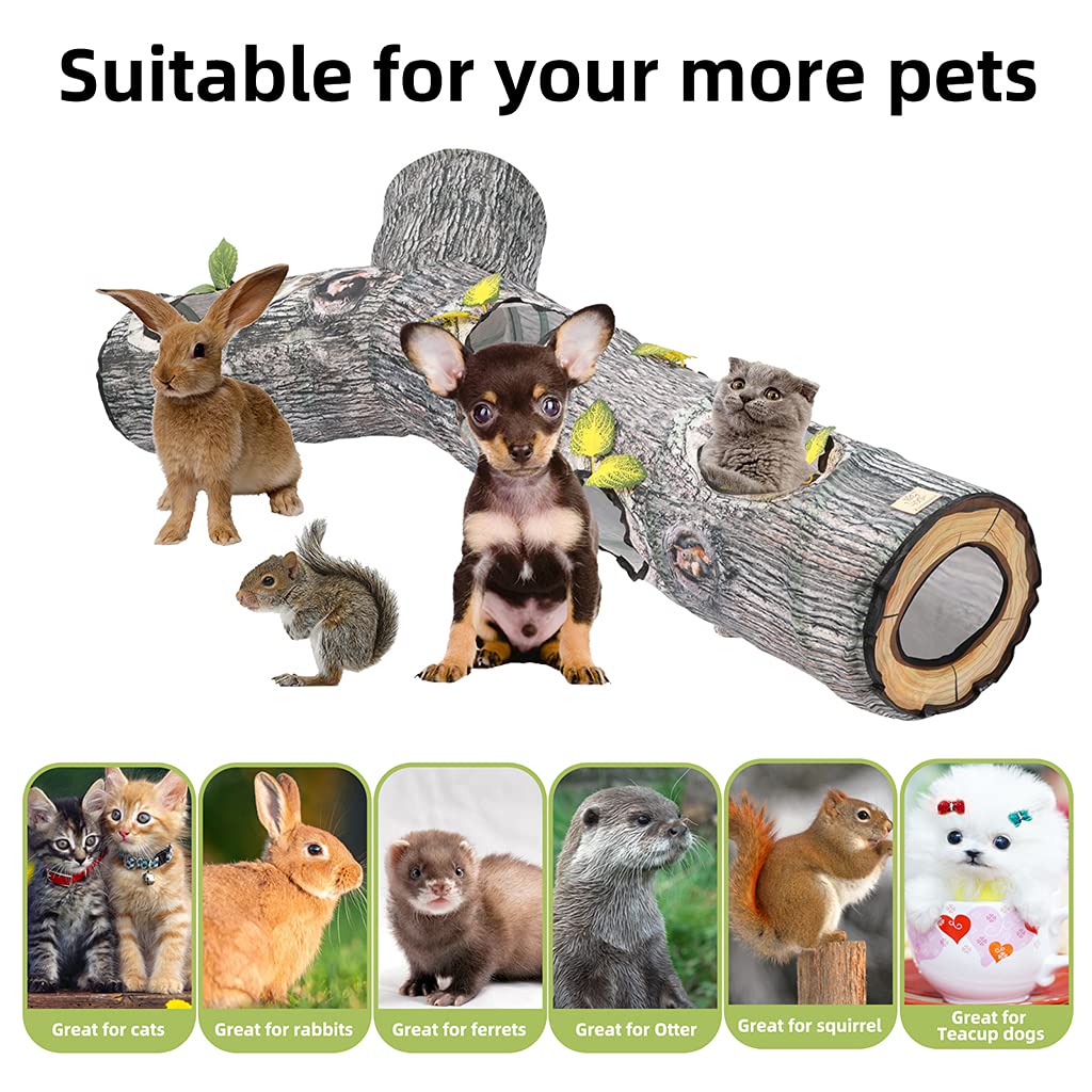 Katzenspielzeug,3-Wege Katzentunnel,Faltbar Katze Spieltunnel,Interactive Tunnel Tube Für Kätzchen, Welpen, Kaninchen, Kleine Hunde,150x65x25cm
