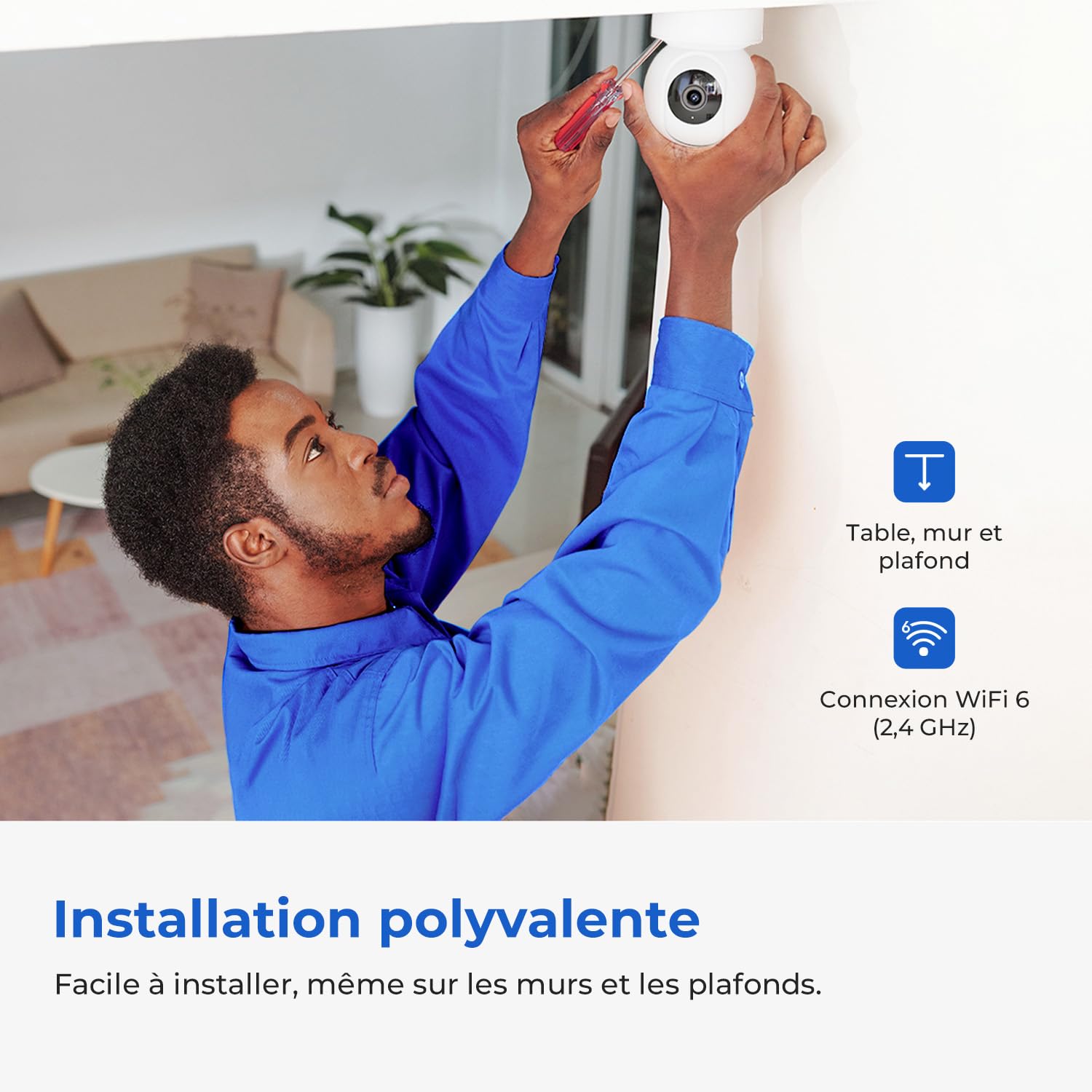 IMILAB 3K 5MP Cámara de Interior, 360° Surveillance Bébé et Animaux Camera