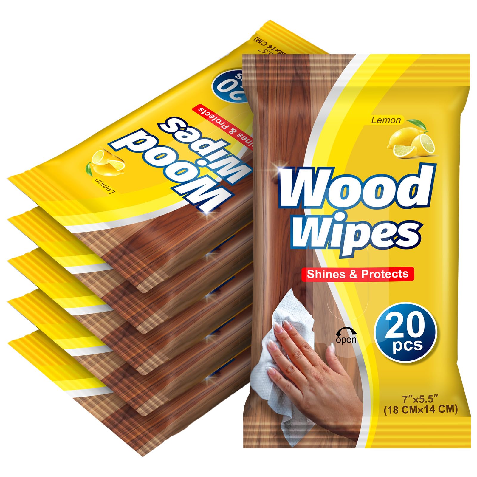 12 Pcs Wood Furniture Polish Wipes 240 Count, Cleaner Lemon Scent