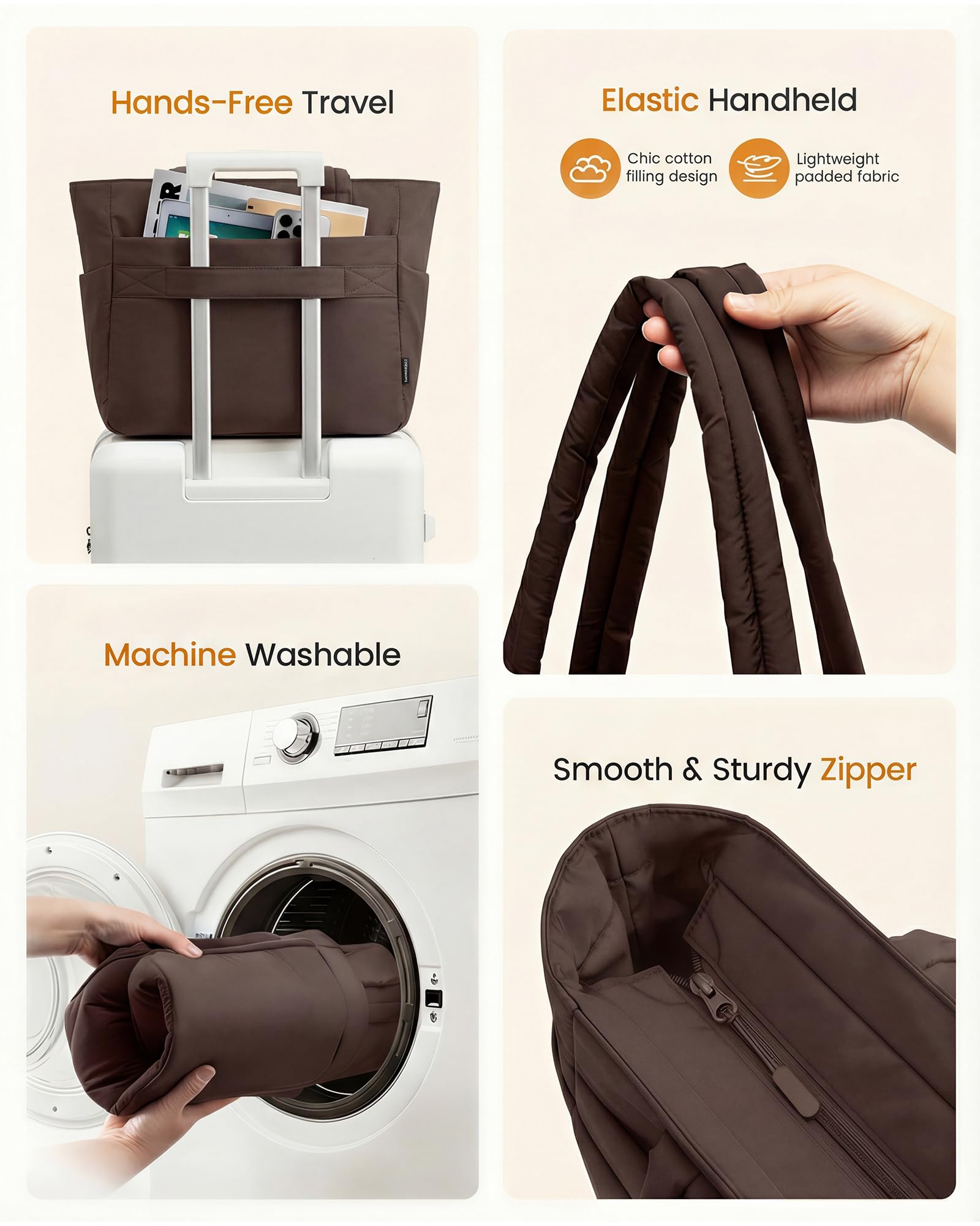 LOVEVOOK Borsa a mano da donna con chiusura lampo, leggera, da lavoro, scuola, insegnante, con scomparto per laptop, per lavoro, ufficio, università, viaggi, shopping