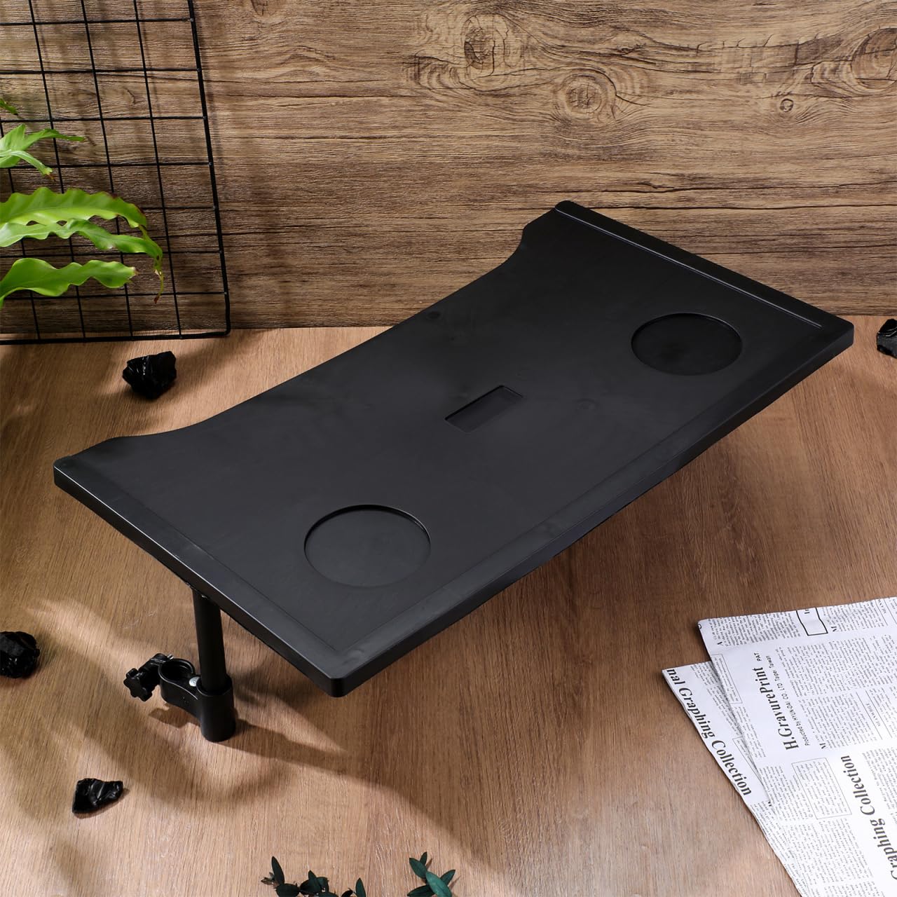 PACKOVE Mesa De Comedor Para Sillas De Ruedas Bandeja Ligera Portátil Para Comer Con Portavasos Para Exteriores y Camping