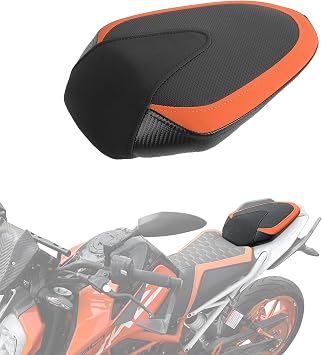 Motorcycle Passenger Seat Compatible with KTM 390/125/250 Duke 2017-2023, Motorcycle Passenger Seat PU Leather, Easy Installation and Improved Comfort on the Back Seat Back Orange