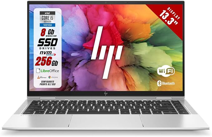 HP Elitebook, Notebook Pc portatile Convertible, Display 13,3" Touch FHD