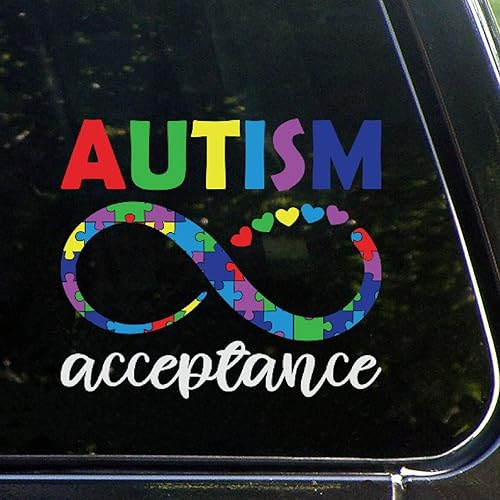 ArogGeld Calcomanías de rompecabezas de aceptación de autismo infinito para automóvil, calcomanías de concientización sobre el autismo, calcomanías