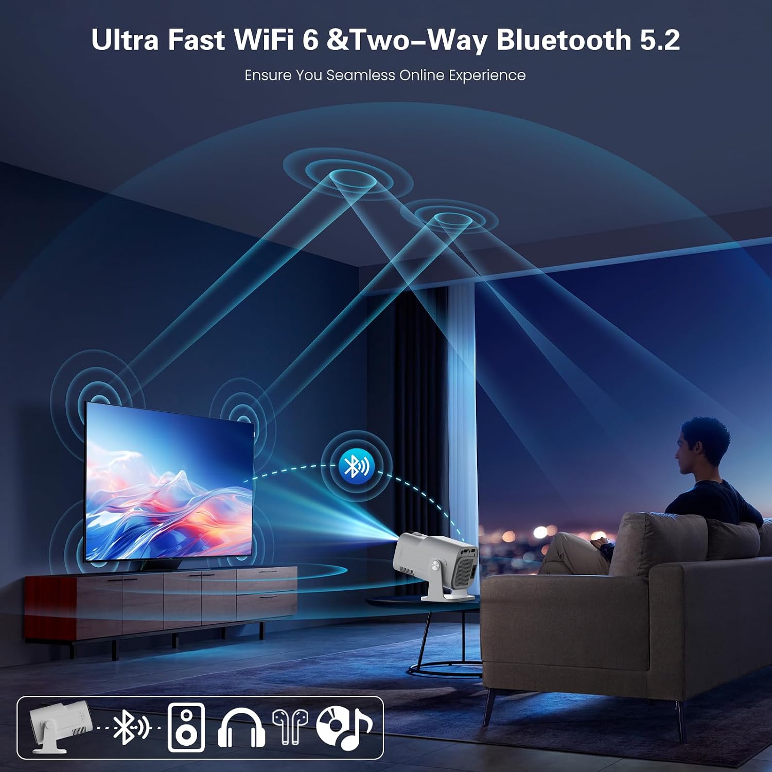 projecteur portable full hd – vue détaillée