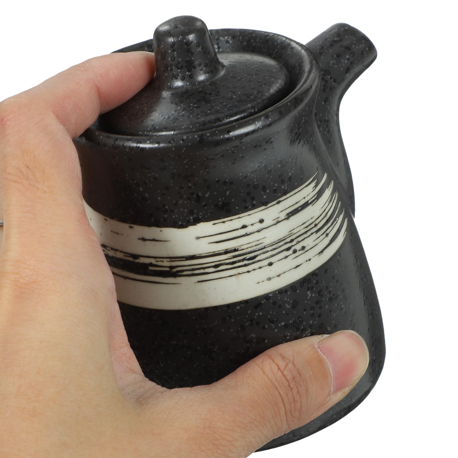 BESPORTBLE Contenitore per Salsa di Soia e Aceto 200Ml in Ceramica Coperchio, Resistente All’Olio e Facile da Pulire, Distributore di Condimenti per Cucina e Uso Domestico 2 Pezzi
