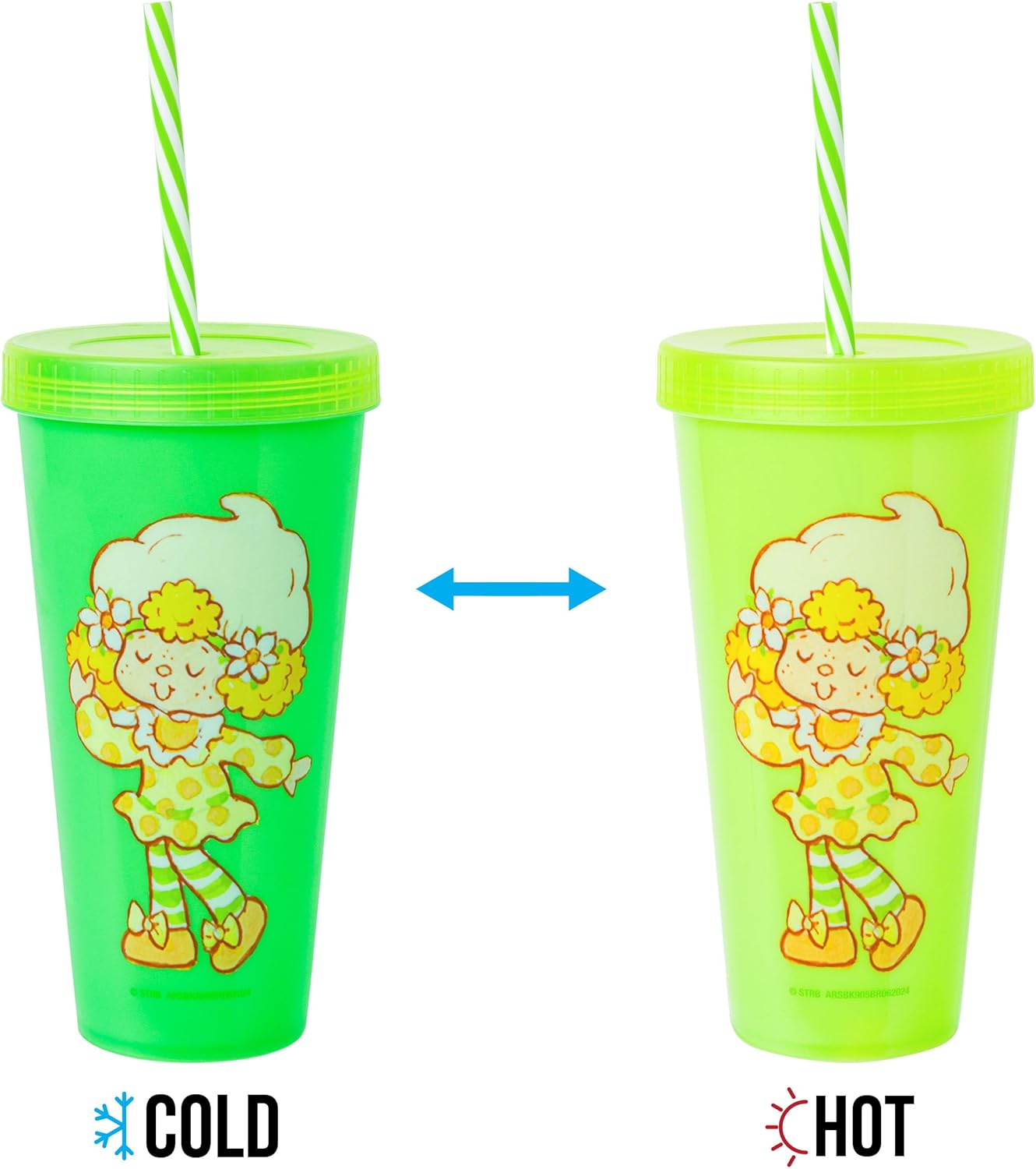 Silver Buffalo Strawberry Shortcake 4 Pack Color Change Plastic Tumbler Featuring Lemon Meringue, Orange Blossom, and Angel Cake, 24 Ounces - Image 9