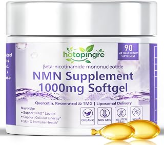 NMN Supplement Softgels, 4-in-1 NMN Beta 1000mg w. Quercetin TMG Resveratrol Astaxanthin for Anti Aging Energy & Immune Support, NMNH Alternative Liposomal High Absorption for Women Men
