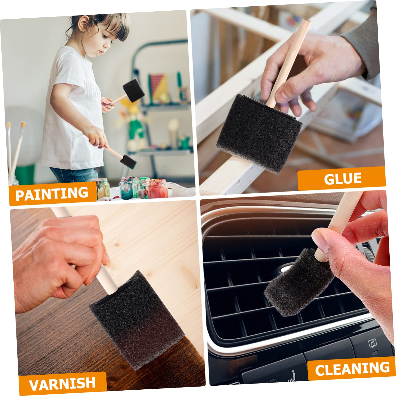 Uonlytech 2 Series Pincel De Esponja para Pintar Pintura para Redondo para Manualidades Esponjas Herramientas para Pinceles Esponjas Pinceles De Pintura para 25 Piezas*2