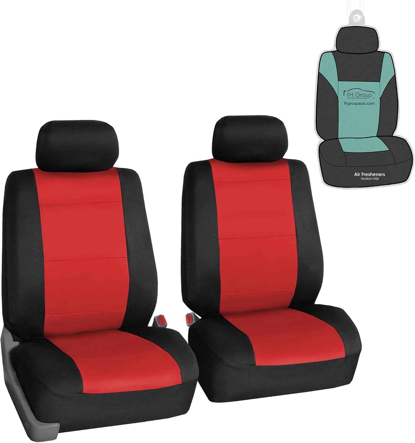 FH Group Car Seat Covers Neoprene Seat Covers Front Set with Gift – Universal Fit for Cars Trucks and SUVs (Black) FB083102