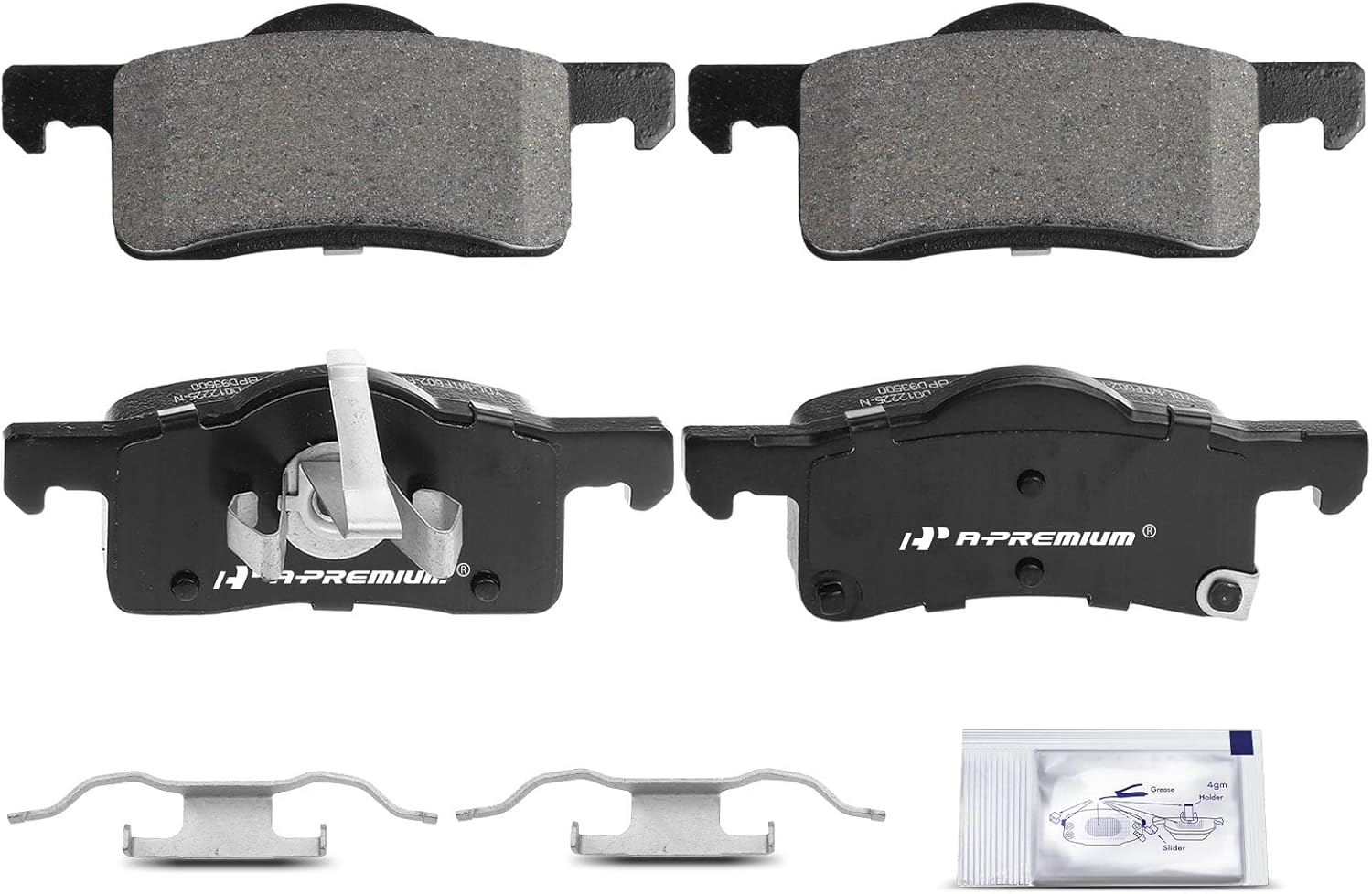 A-Premium Rear Ceramic Brake Pads Set Compatible with Ford and Lincoln Models - Expedition/Navigator 2003-2006, with Hardware, 4-Pack