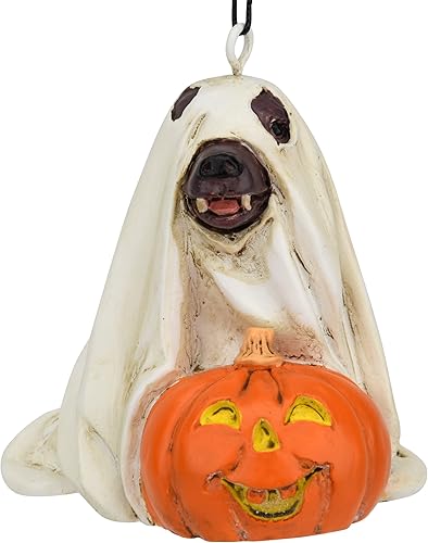 Miniatura 5 de Tree Buddees Lindo perro vestido como fantasma con calabaza adorno de Halloween