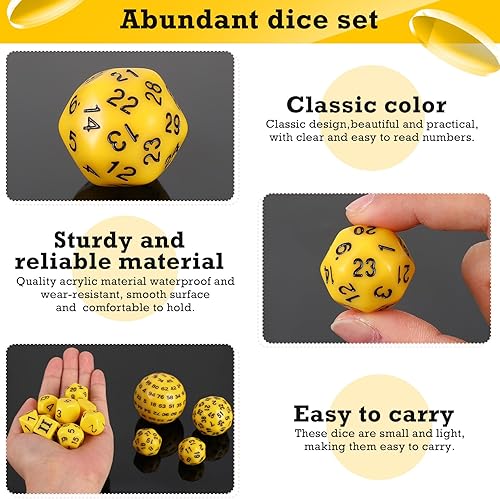 Miniatura 4 de Juego completo de dados poliédricos D3-D100 de 15 piezas en color negro opaco, juego de dados de 100 lados para juegos de rol, juegos de mesa,