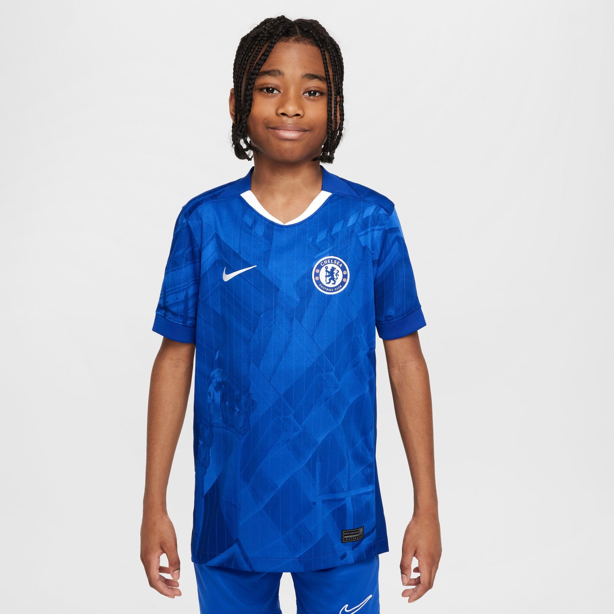 FC Chelsea 2025/26 Stadium Home replika, koszulka piłkarska z technologią Nike Dri-FIT dla starszych dzieci, HJ5285