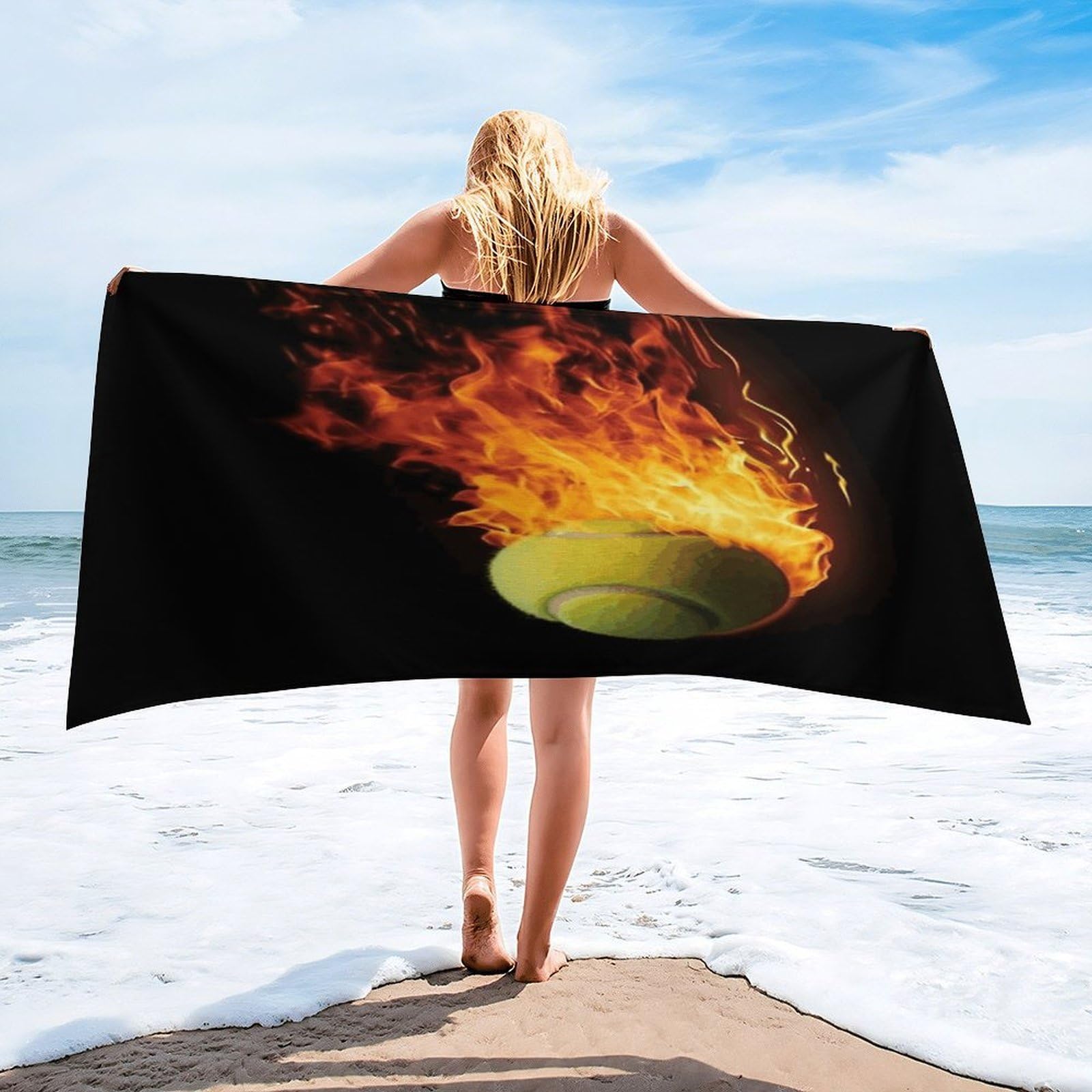 Amazon.com: FekiLoot Burning Tennis Pictures Towels Lightweight