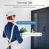Vista 3 de 1080p Smart Video Doorbell Camera Wireless, Doorbell Receiver Included, Live View, AI Human Detection, Night Vision, Cloud Storage, 2.4G WiFi