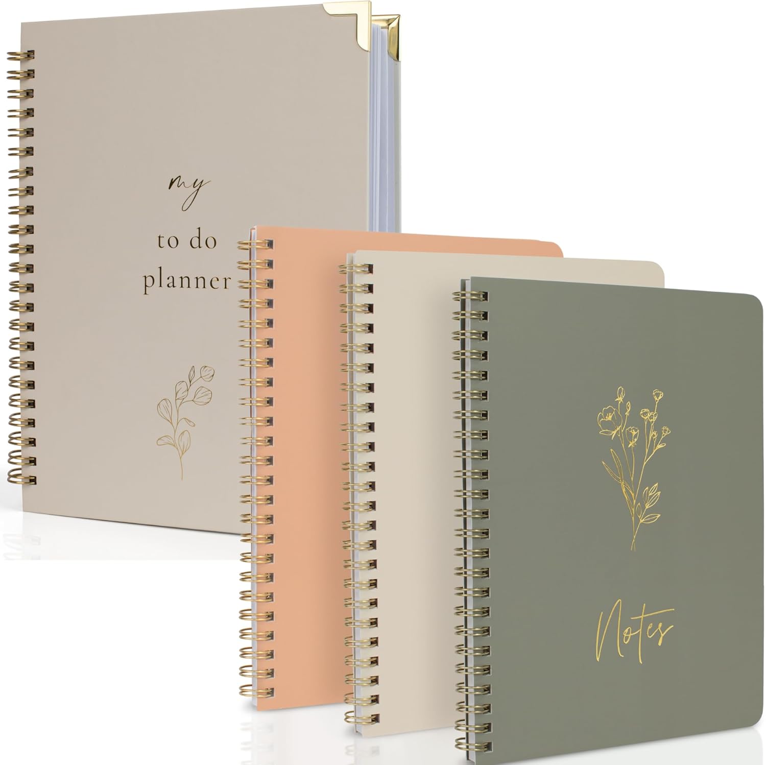 Aesthetic To Do List Daily Planner and Spiral Notebook Set of 3 Bundle - The Perfect Supplies to Easily Organize Your Tasks and Boost Productivity