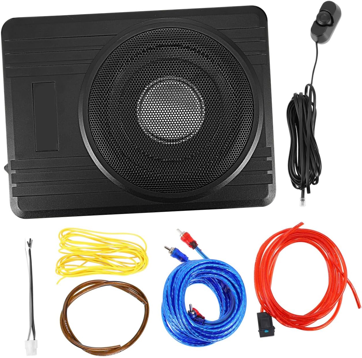 12v 8-inch Aluminum Alloy Under Seat Subwoofer Speaker 600w Car Bass Woofer with Built-in Amplifier for Vehicle Audio System