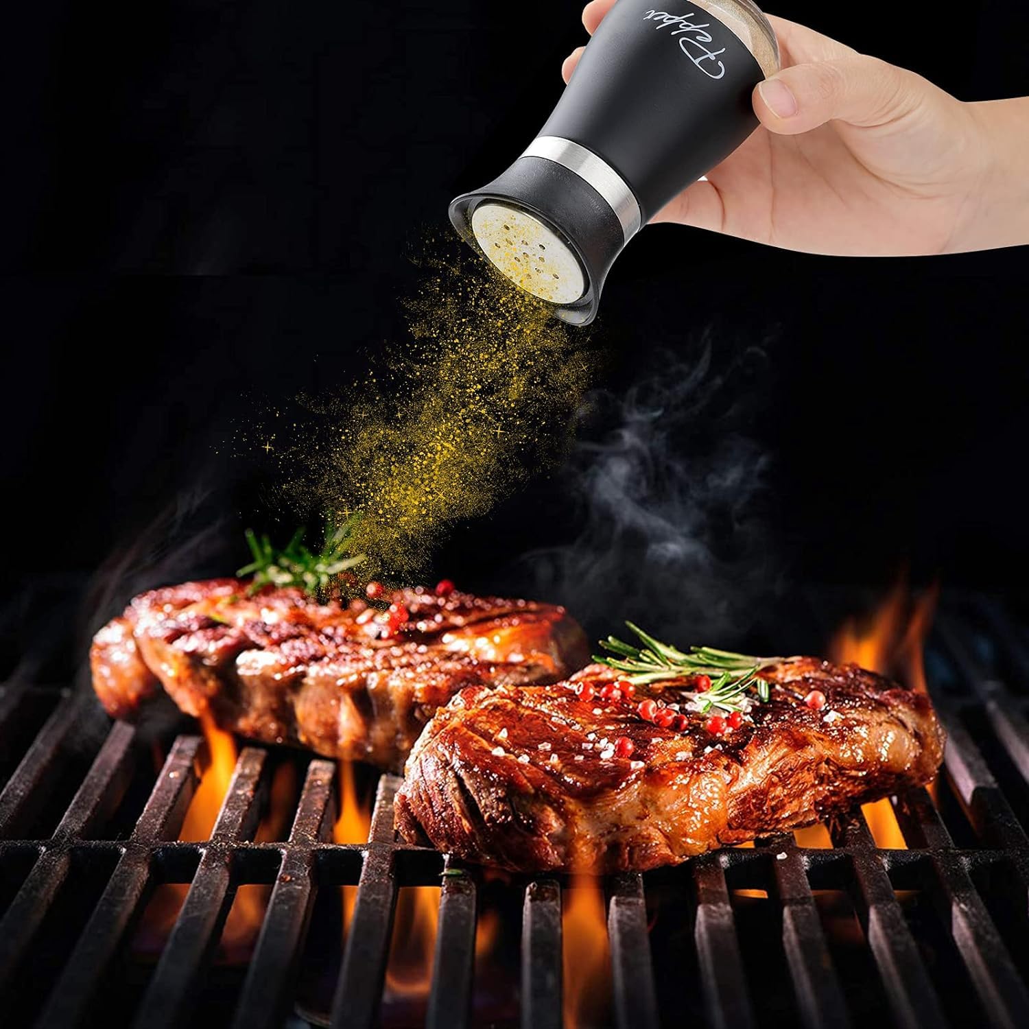 2 Set Saliera E Pepiera In Vetro - 120ml, Acciaio Inox, Con Dispenser - Foto 7