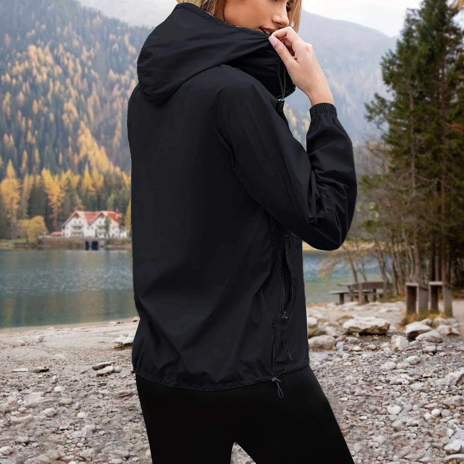 Giacca Antivento Rigida Da Donna Per L'Arrampicata All'Aperto, Autunno E Inverno La Stoffa Del Bici Trench Impermeabile Regenjacke Damen Running Jacket Termica Trekking Giubbino Giacche