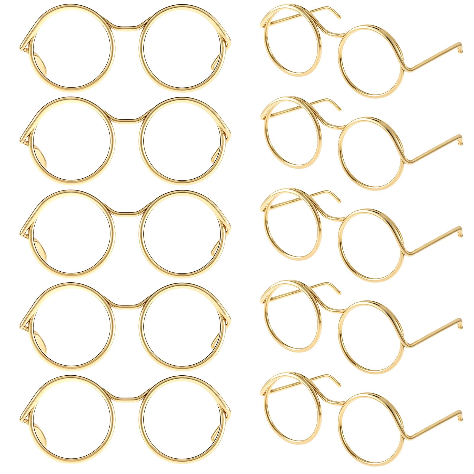 SynHHergyx Doll Glasses, 10 Pcs Mini Metal Wire Rim Frameless Lens Doll Dress up Eyeglasses Dolls Making Supplies for Dolls Pets Costume Accessories Cosplay DIY Crafts-image-28