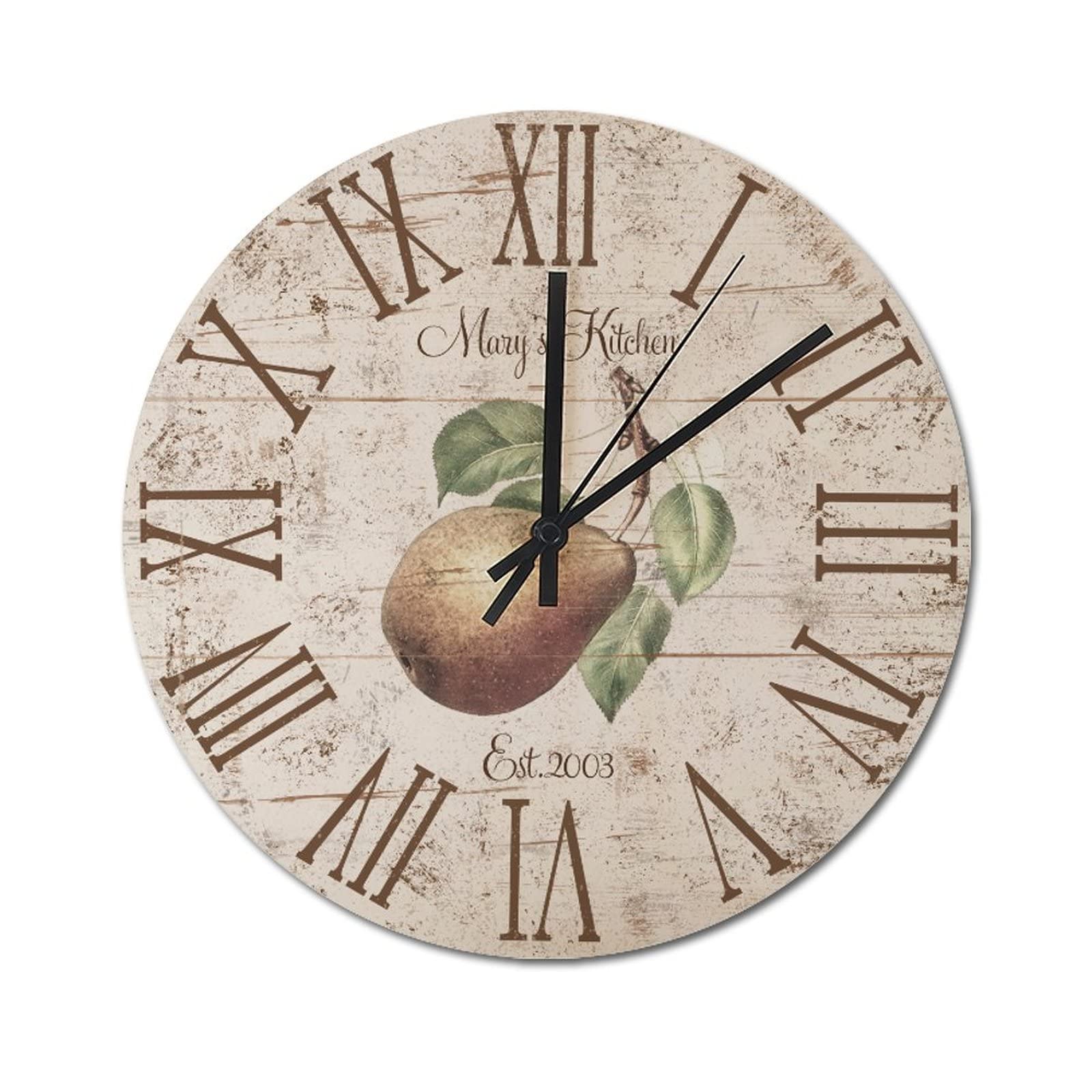 Horloge ronde motif fruits rustiques de 38cm pour votre cuisine