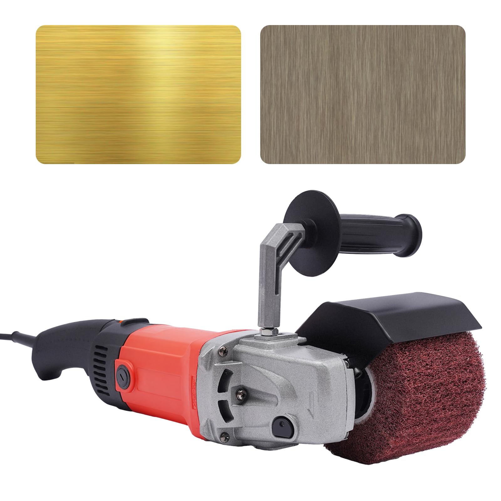 1580W Satiniermaschine Holz Bürstenschleifer, Profi Winkelschleifer, Zum Schleifen, Polieren & Entgraten von Holz/Metall, Überhitzungsschutz & Vibrationsdämpfung