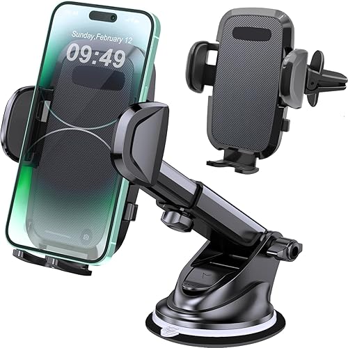 RIFORASE Soporte para teléfono de automóvil soporte para teléfono celular adecuado para salpicaderos parabrisas ventilación súper ventosa compatible