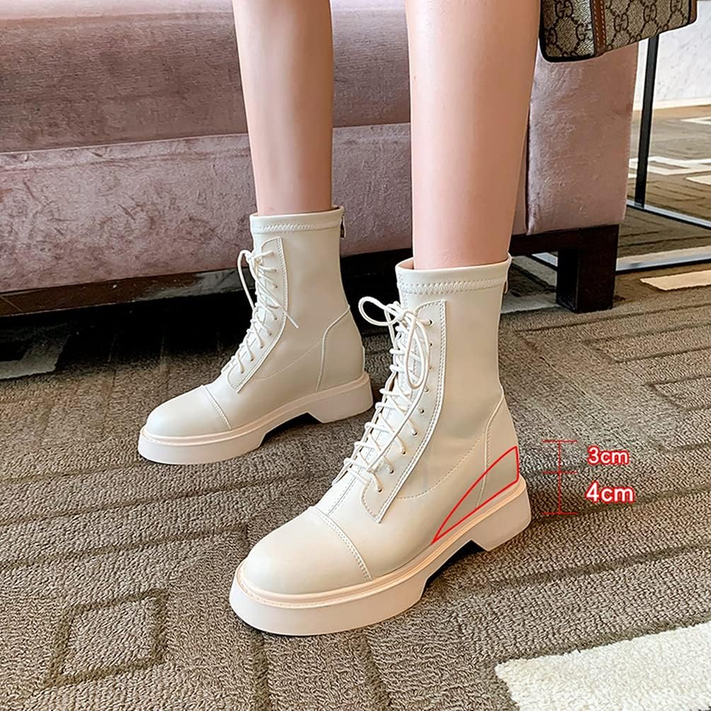 レビュー高評価のおせち贈り物 Merryco 秋冬 ブーツ ショート丈 レディース インヒール シークレットシューズ 厚底靴 可愛い 編み上げ レースアップ バックジッパー ジップ ラウンドトゥ カジュアルシューズ ブラック ベージュ シンプル 秋 冬用 アンクル丈 袴ブーツ Wisp Mx