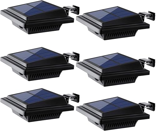 Miniatura 11 de UniqueFire Luces solares de canalón para exteriores, 40 luces LED solares para exteriores, lámparas de seguridad impermeables para aleros, jardín,