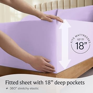 LuxClub 6 PC Full Sheet Set, Breathable Luxury Bed Sheets, Deep Pockets 18 Eco Friendly Wrinkle Free Cooling Bed Sheets Machine Washable Hotel Bedding Silky Soft - Periwinkle Full