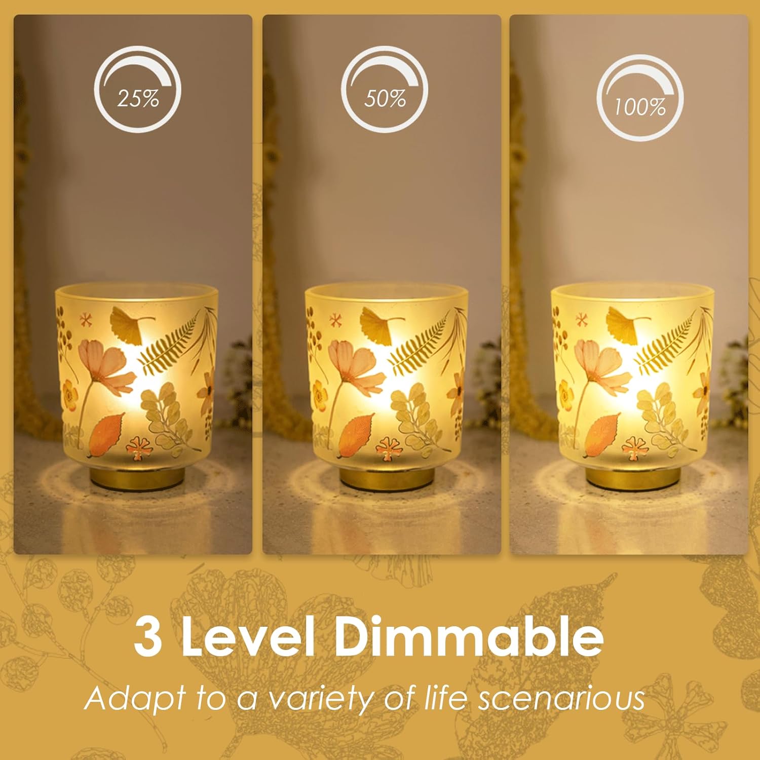 Battery Operated Small Lamp with Remote Control, Cordless Table Lamps with Timer, Portable Dimmable Brightness Bird Pattern Desk Lamp for Home Decorative Kids Bedroom (Blossom) - Image 2