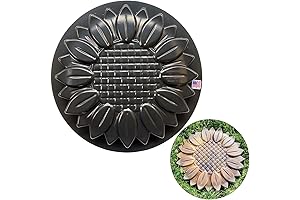 AUTUMN Sunflower Large Heart Stepping Stone Mold