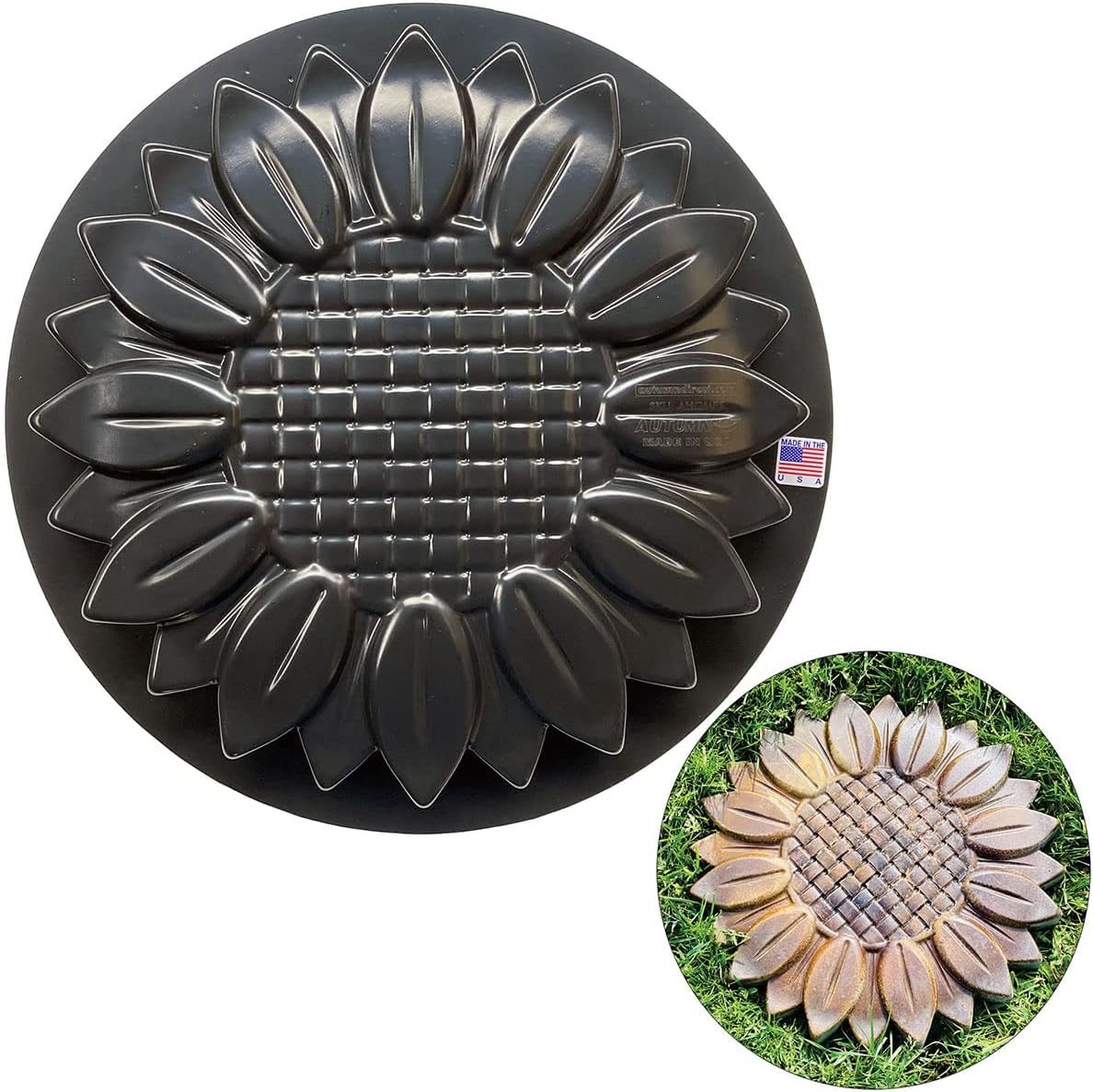 AUTUMN Sunflower Durable Stepping Stone Mold, Concrete Cement Mold, Stepping Stones for Garden Walkway, DIY Walkway Stepping Stones, Flower Statue for Garden, Flower Garden Decor Mold