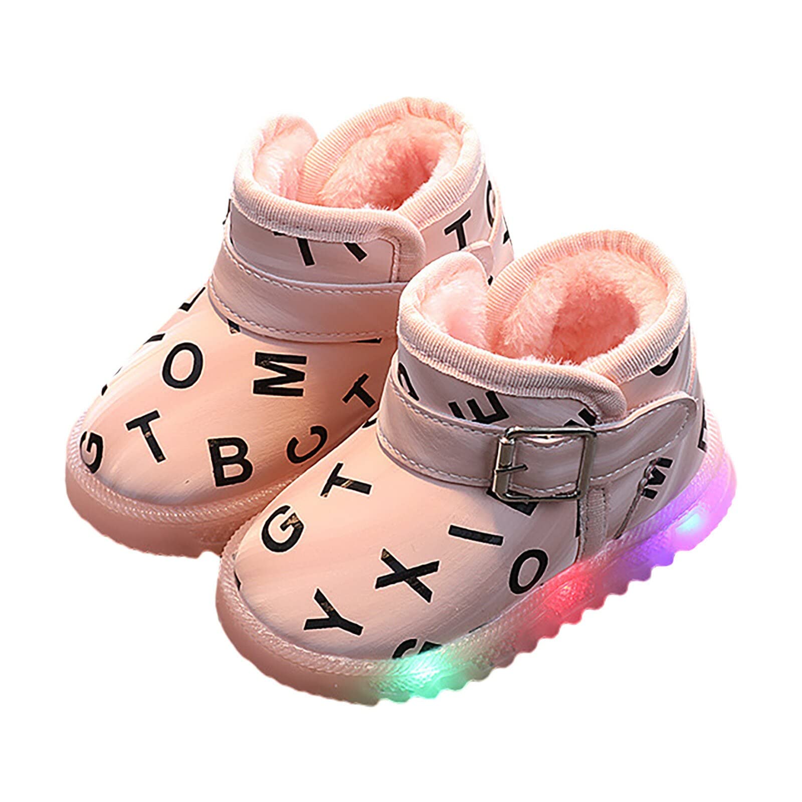 Bold N ElegantGirls LED Light Up Fur Boots Shoes for Young Little Girls