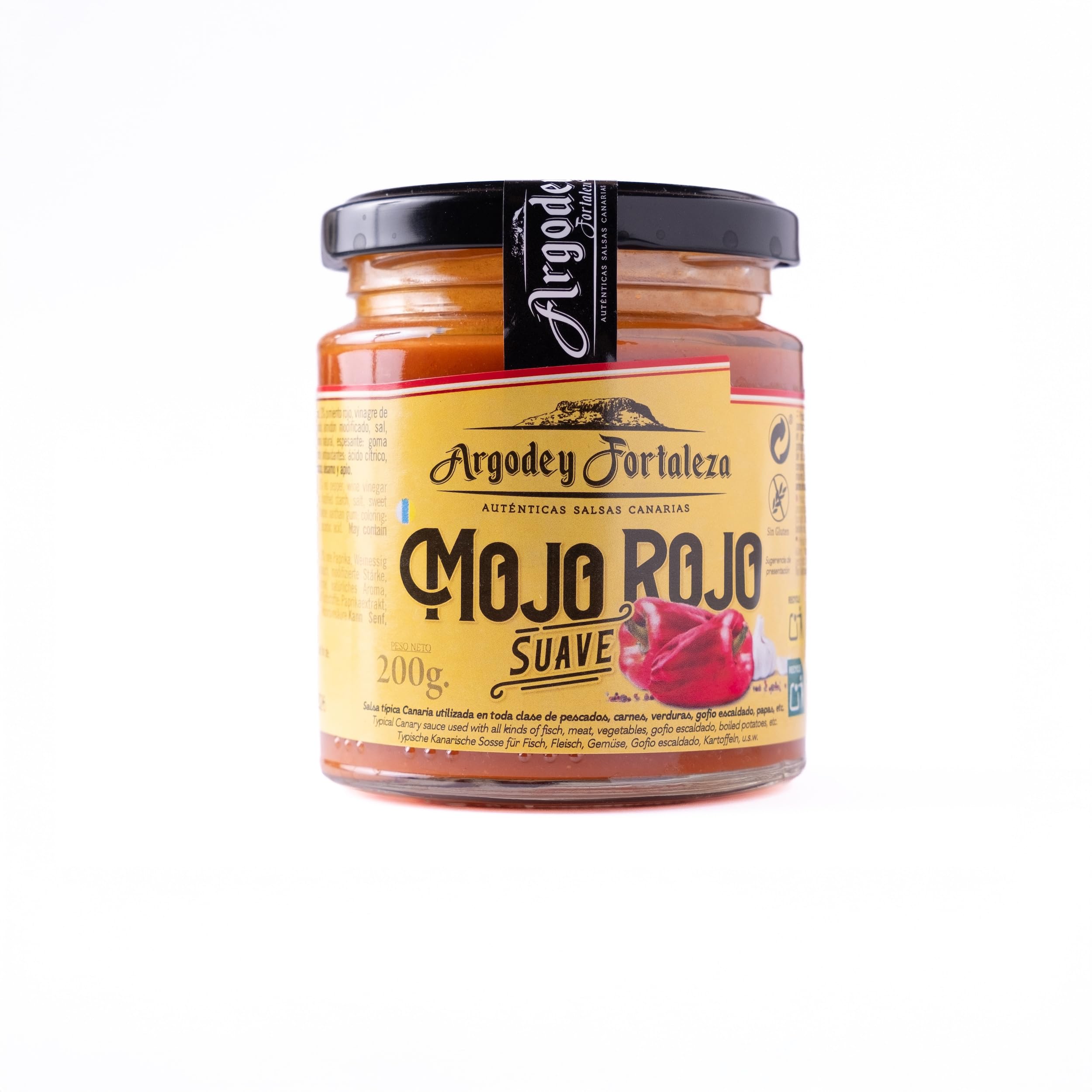 Argodey Fortaleza Mojo Rojo Suave 200g - Autentica Salsa Canaria para Untar