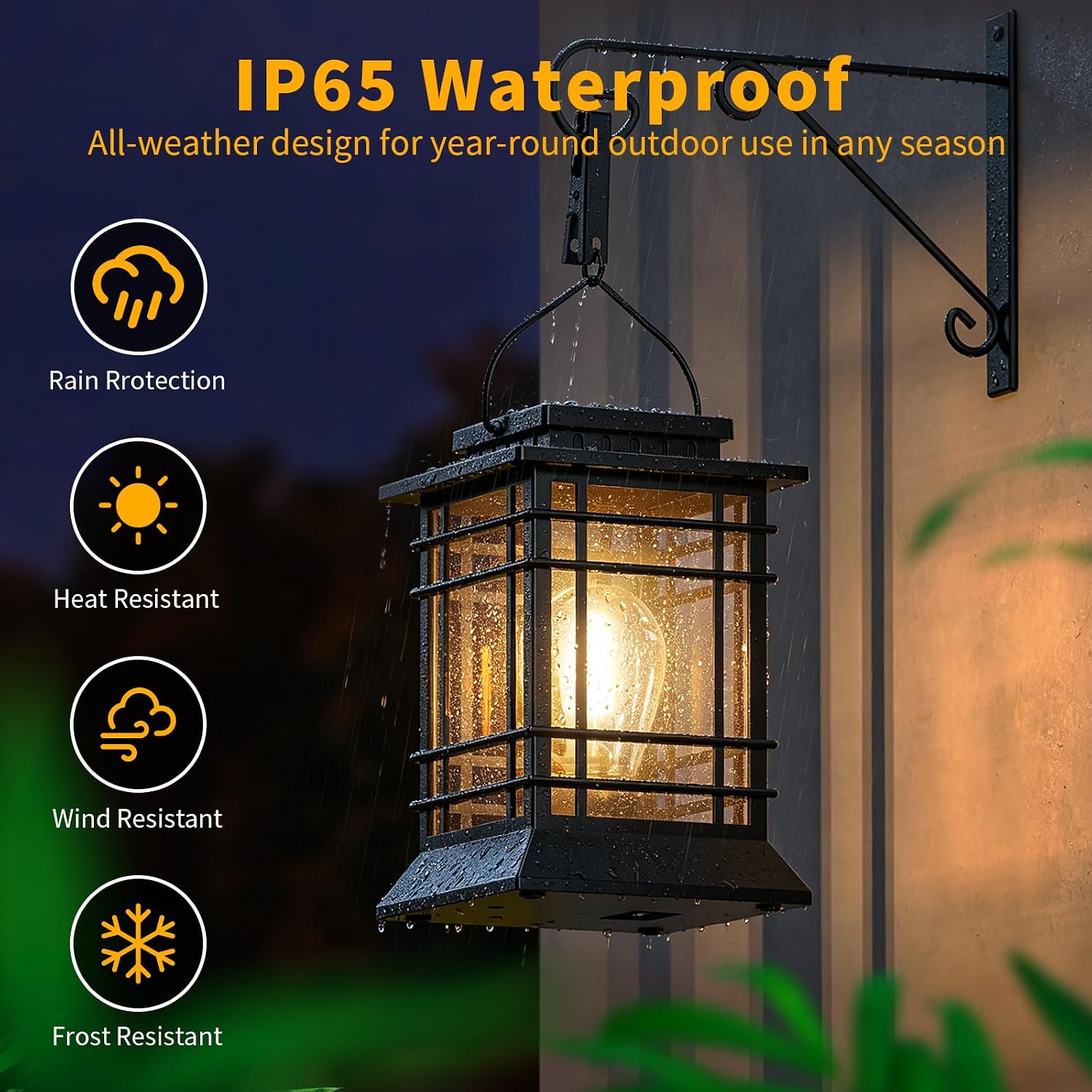 2 Pack Solar Lanterns Outdoor Waterproof, Upgraded Bright Hanging Solar Lights for Outside, Auto On/Off Solar Powered Lanterns Decorative Outdoor for Garden Patio Yard Table Patio Porch Tree Decor