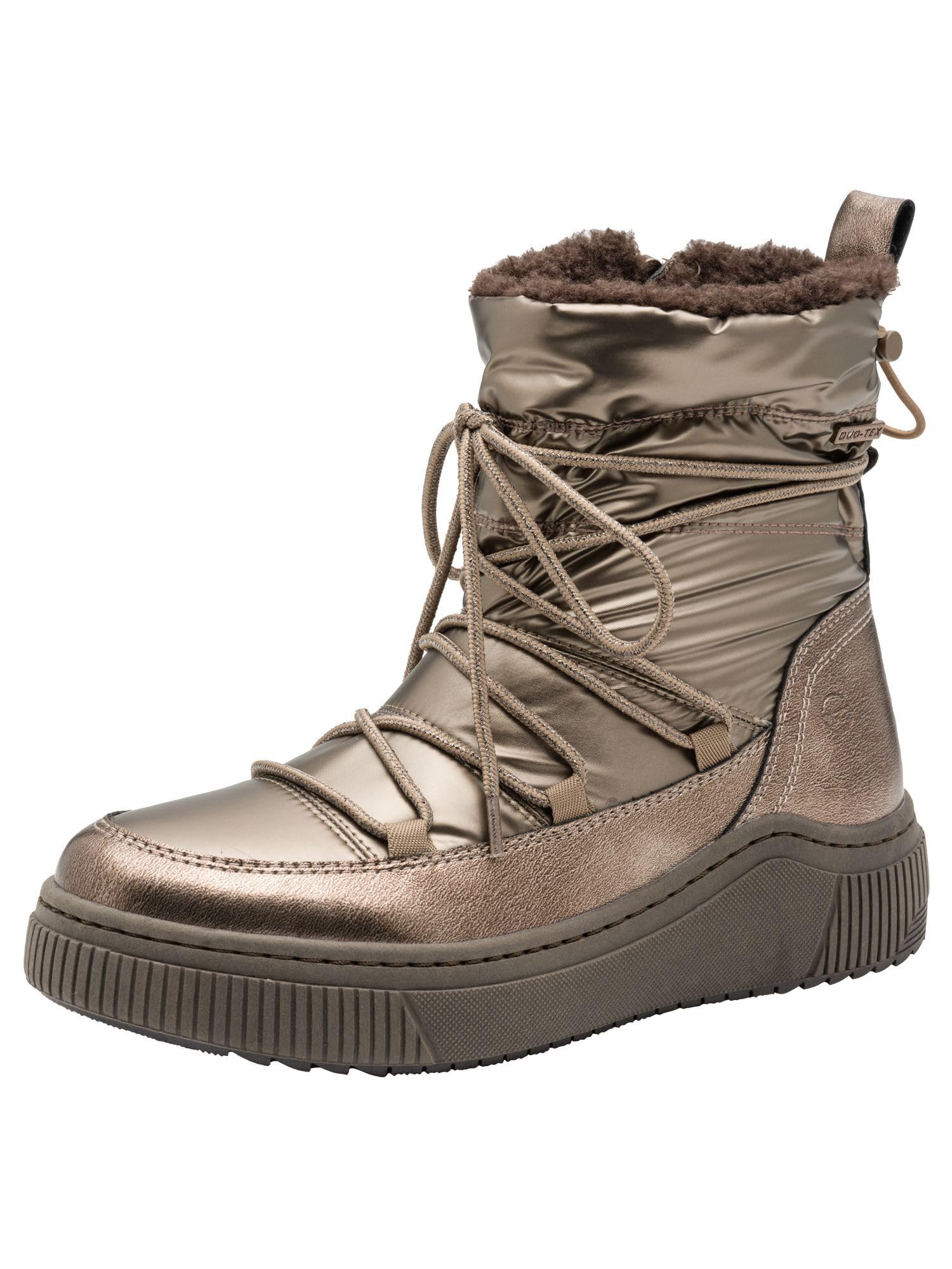 Tamaris Comfort Women’s Winter Lace-Up Ankle Boots Lined Water-Repellent, Bronze, 6,5 UK