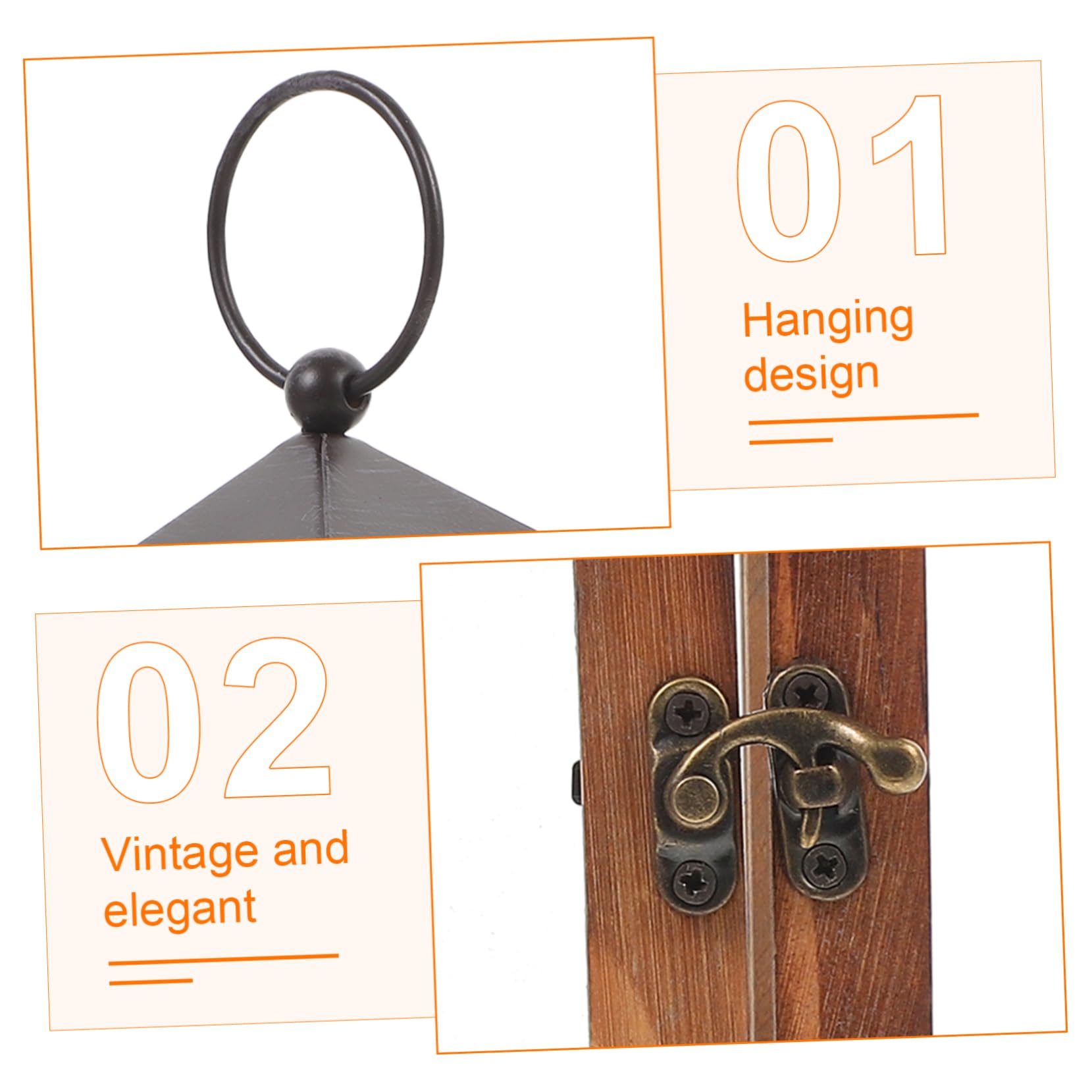GARVALON Stabkerzenhalter Vintage Eisen und Glas Rustikale Tischlaterne im Landhausstil für Zuhause Hochzeit und Romantische Dekoration