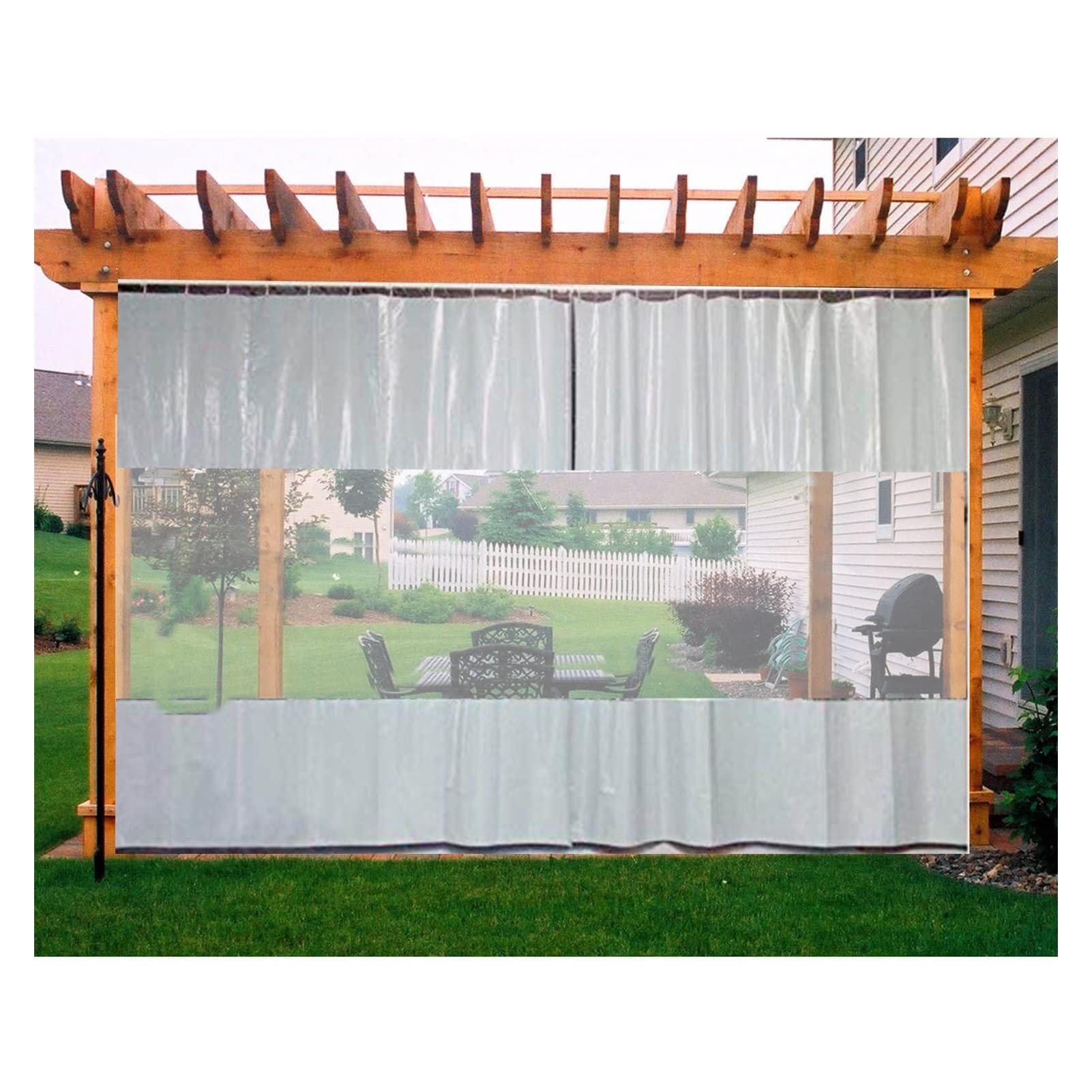 Tenda Antipioggia Antivento Telone/Pellicola Per Finestre Trasparente 0 5 Mm 650 G M Impermeabile Per 1122434 - Foto 10