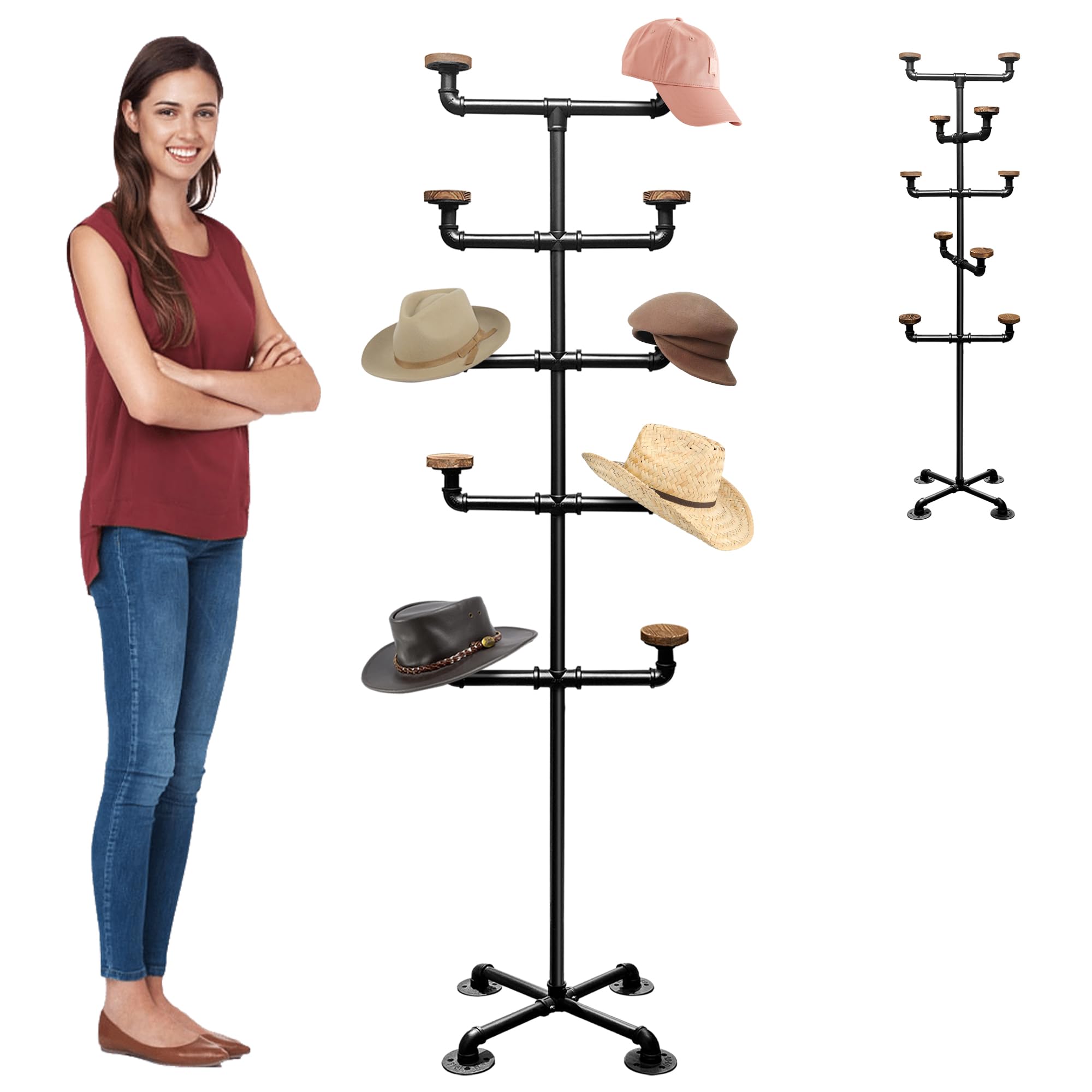 Wig Stand Metal Hat Display Rack Cowboy Hat Stand Desktop Hat