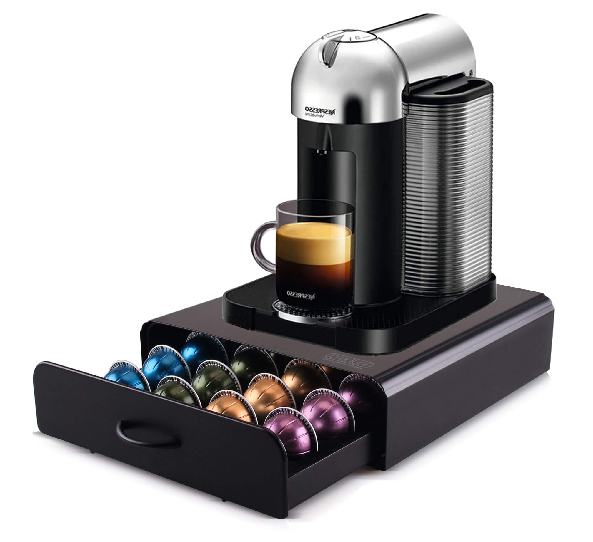 EVER RICH ® 20 CAPSULES STORAGE DRAWER STAND COMPATIBLE WITH VERTUOLINE NESPRESSO CAPSULES (3. VertuoLine 20)