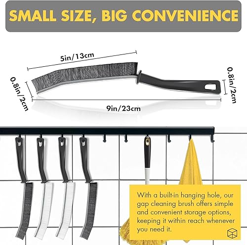 Miniatura 5 de Cepillo limpiador de lechada con mango duro, cerdas rígidas en ángulo para duchas, bañeras, cocinas, multisuperficie, herramienta de limpieza para