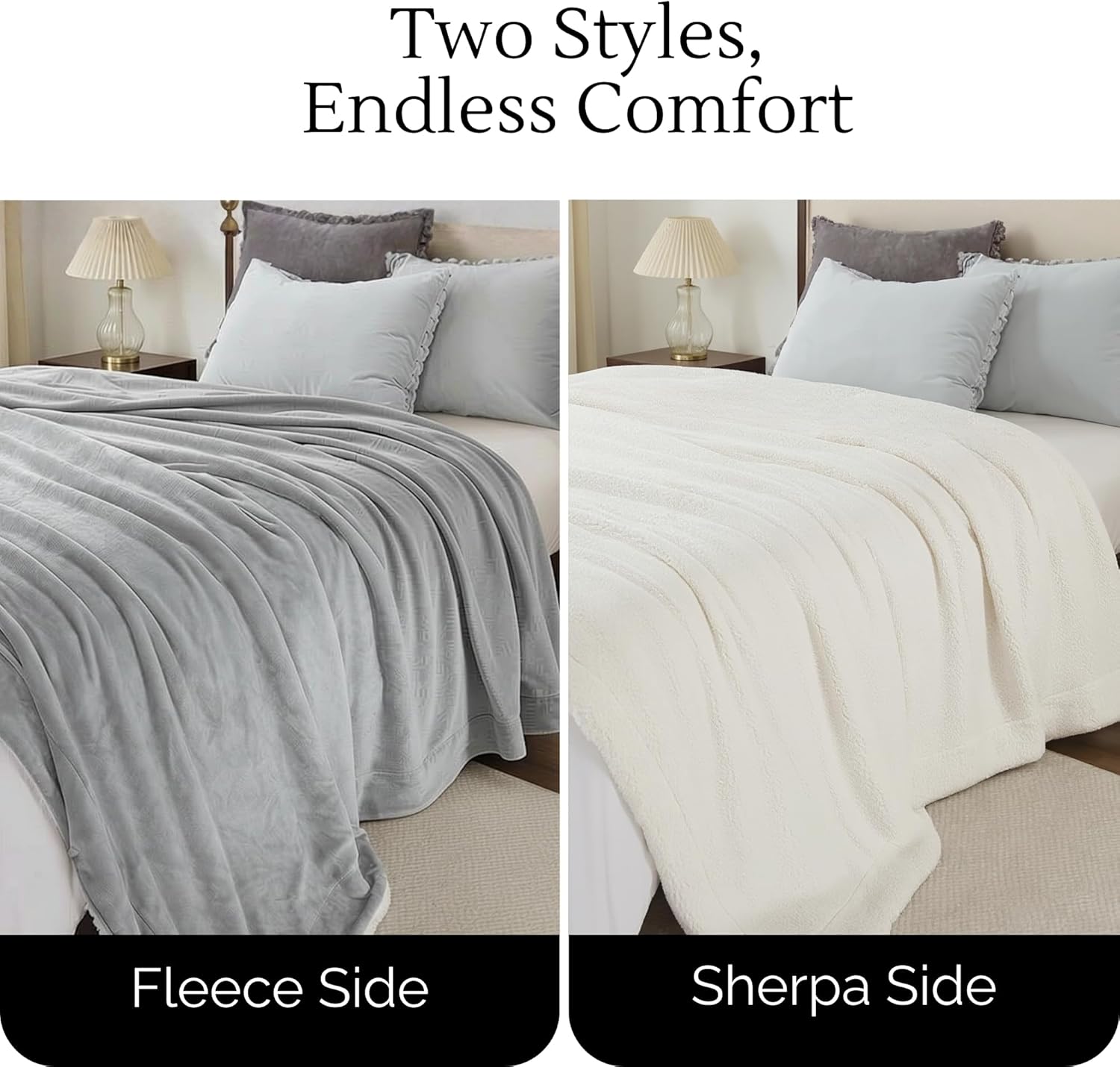 Waterproof Blanket for Bed Intimacy (80"x 60" Queen Size) Reversible Fleece | Sherpa, Love Blanket, Water Proof TPU Stain Proof Couch Furniture Mattress Winter Large Dog Bed Cover - Gray - Image 6