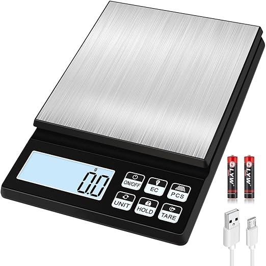Rechargeable Digital Kitchen Scale, [5kg/0.1g] Diyife Food Scale, High