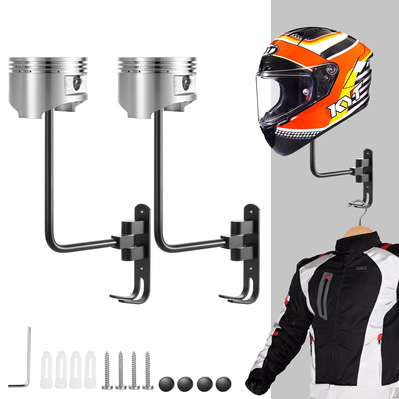 Supporto Casco In Alluminio Per Parete - Gancio Multiuso Per Motociclisti E Ciclisti