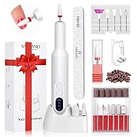 Vista 9 de SAVILAND Taladro de uñas eléctrico profesional: 20000 rpm, taladro de uñas Efile, lima de uñas rosa Protable con base para moler y pulir uñas, gel