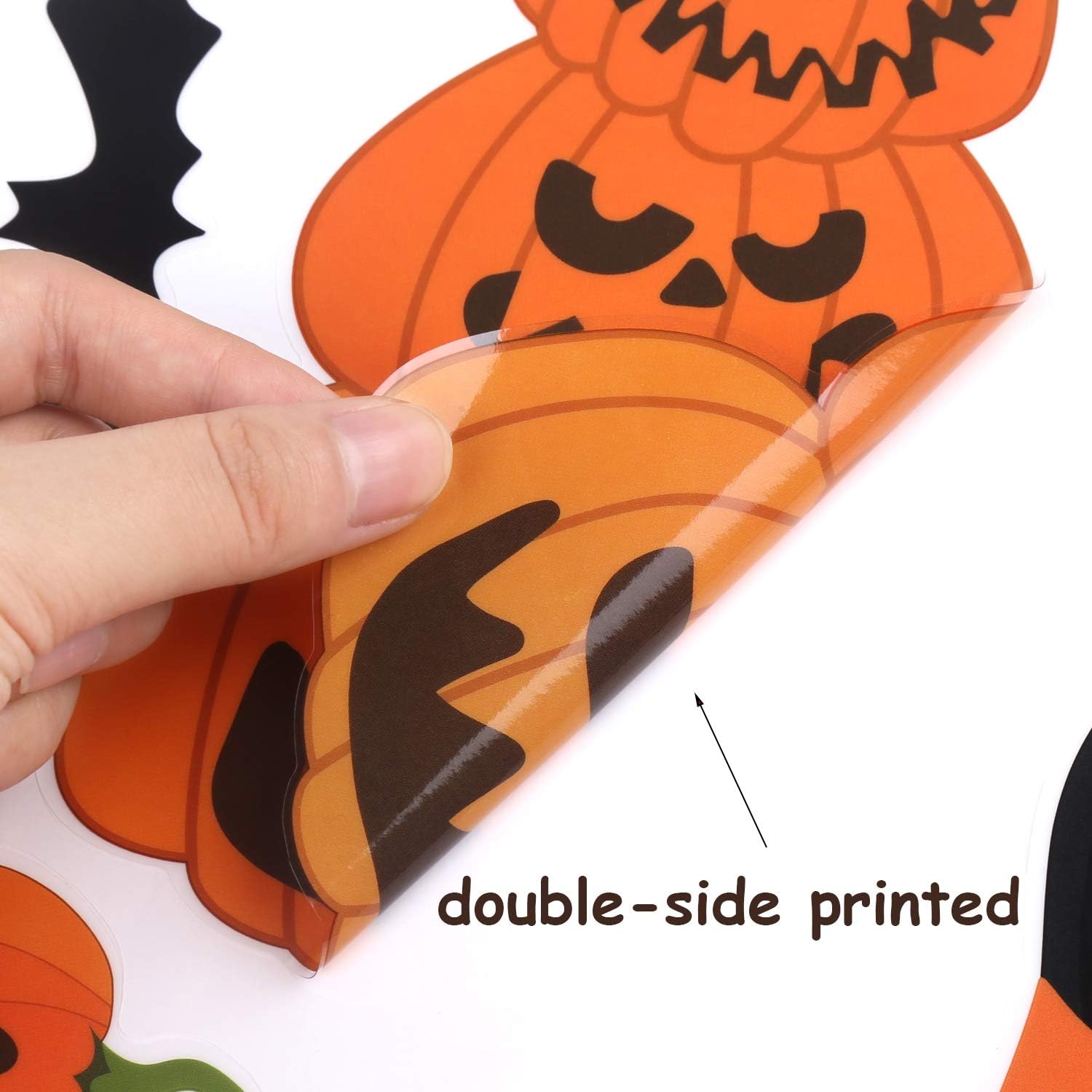 Halloween Decoration, 9 Feuilles Autocollant Halloween Fenetre Stickers Halloween, Double Face Réutilisables Stickers Vitre Halloween Décoration Fenêtre Halloween pour Décoration Fête Halloween